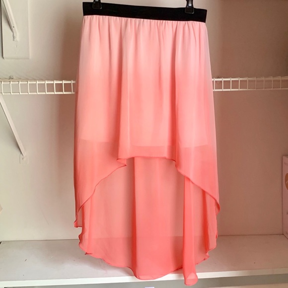 Coral Ombre Hi-low Skirt - Picture 1 of 3